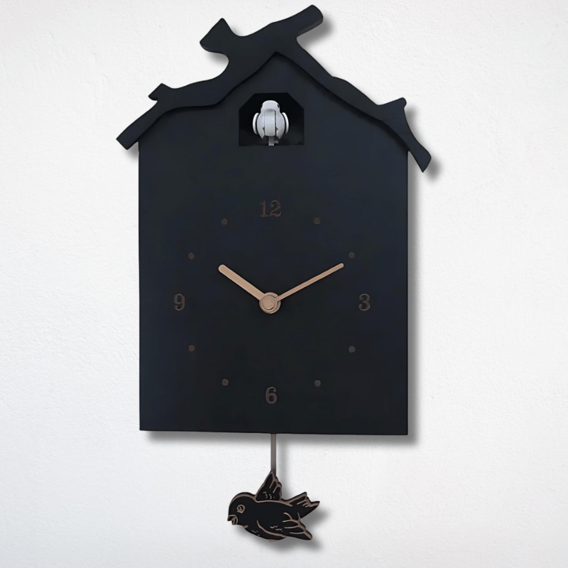 Horloge Coucou Moderne Noire