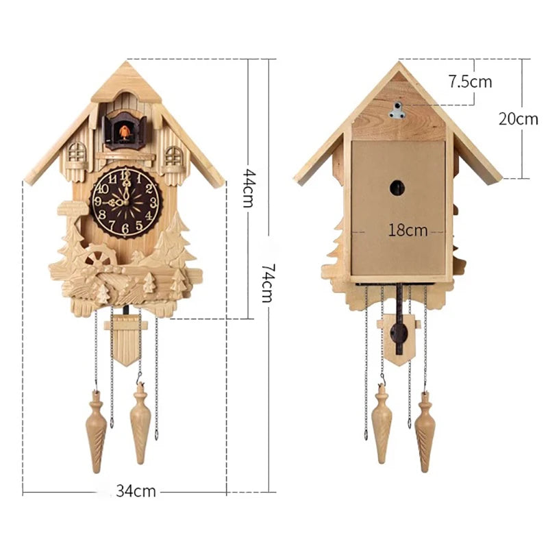 Luxuriöse Kuckucksuhr aus Holz